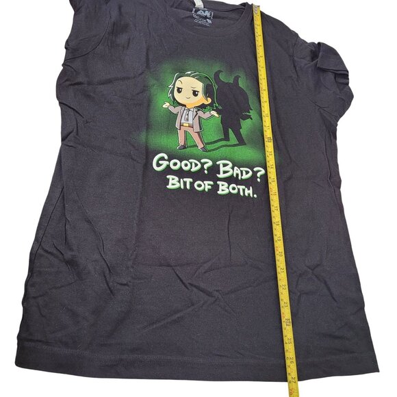 Loki Ladies T-Shirt "Good? Bad? Bit Of Both." Graphic Print  Black Size Large - Picture 7 of 7